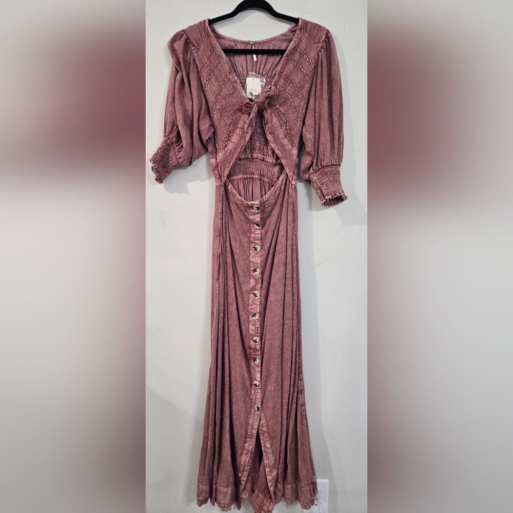 Free People Flowy Button Up Maxi Dress. Brand New With Tags - Picture 4 of 8